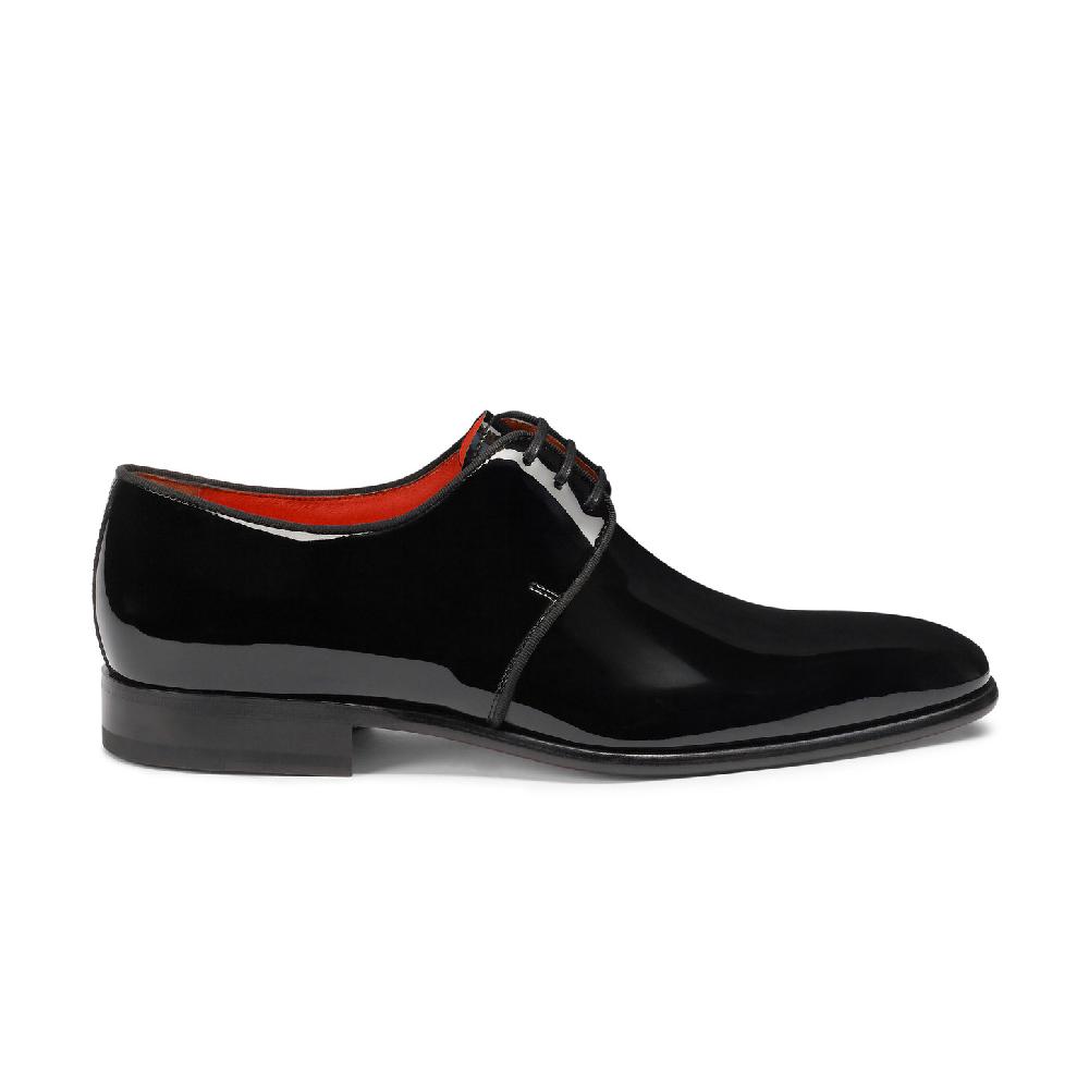 Santoni Stringata derby da uomo in vernice nera