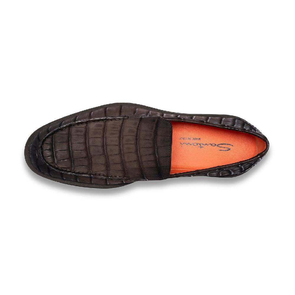 Santoni Mocassino da uomo in alligatore testa di moro Soddisfazione Garantita