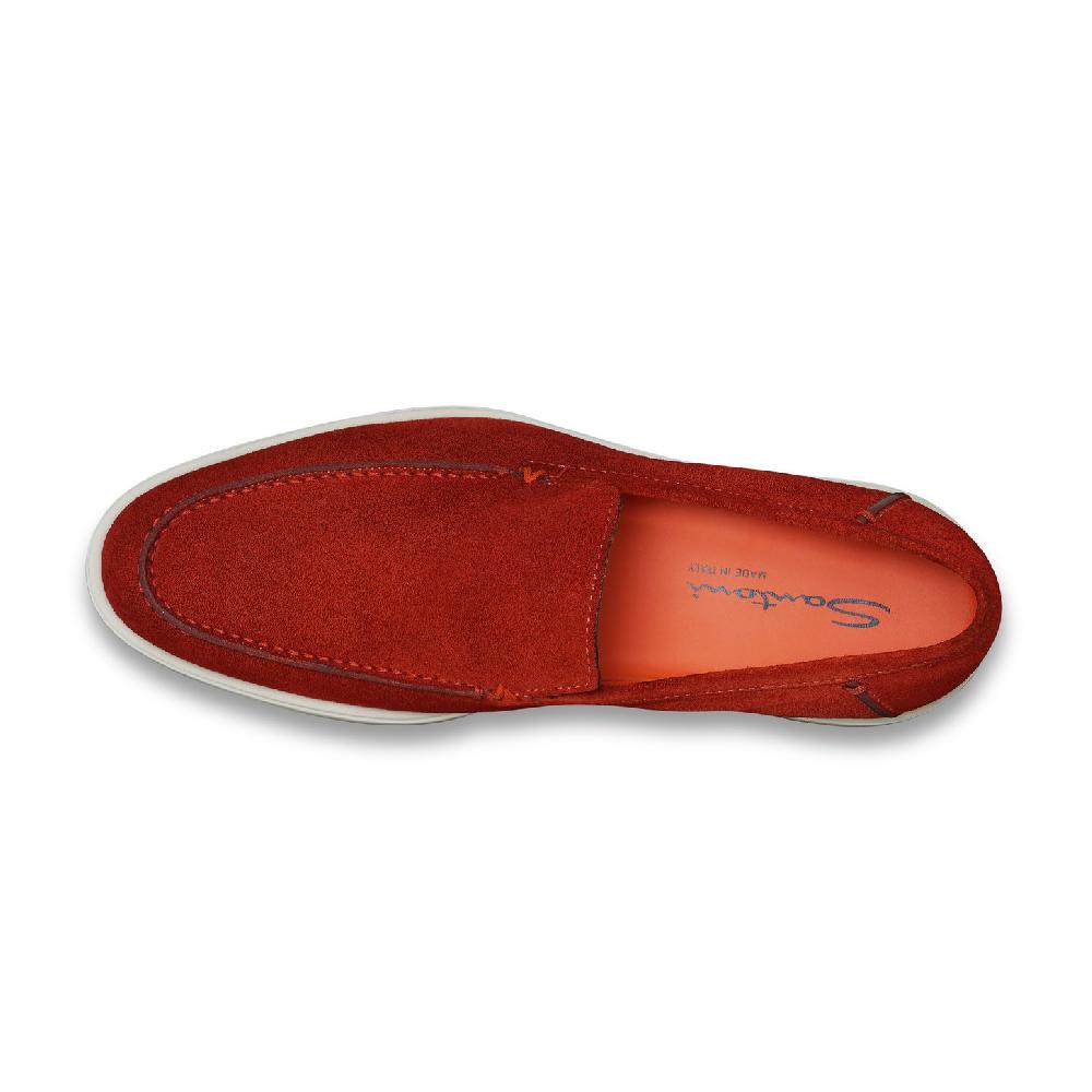 Santoni Mocassino da uomo in suede arancione Qualità Garantita