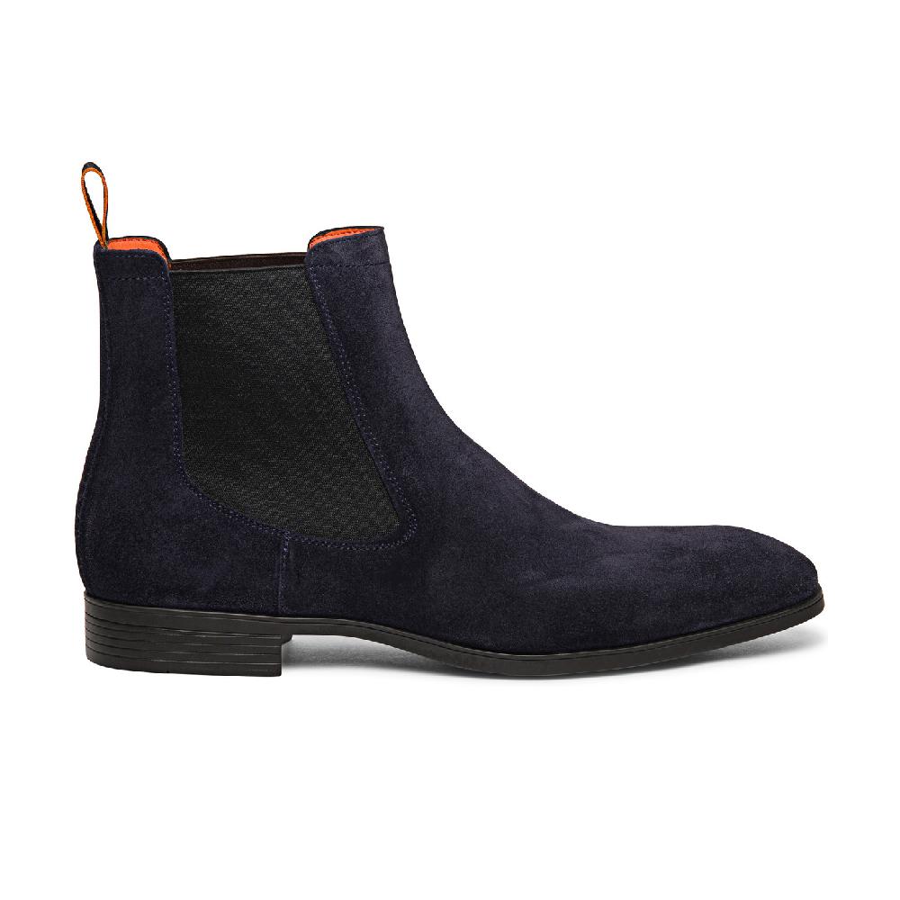 Santoni Stivaletto chelsea da uomo in suede blu