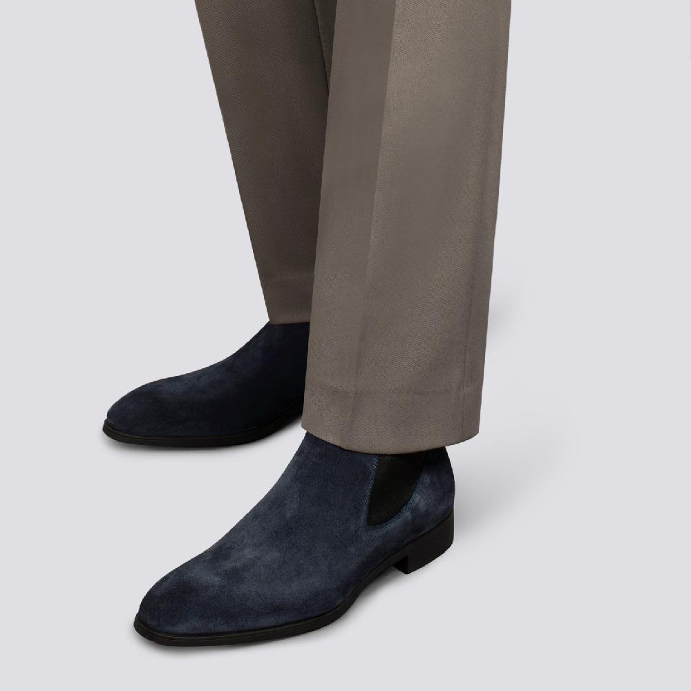 Santoni Stivaletto chelsea da uomo in suede blu Shopping Online