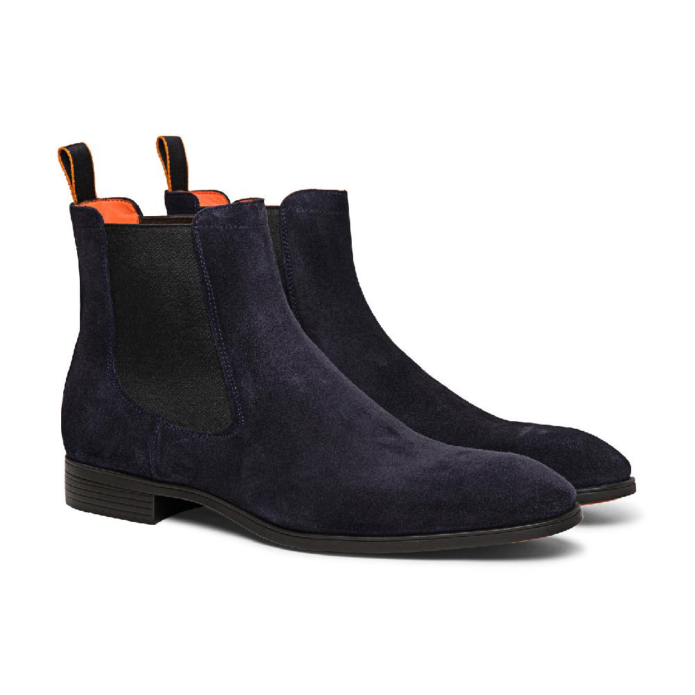 Santoni Stivaletto chelsea da uomo in suede blu Shopping Online