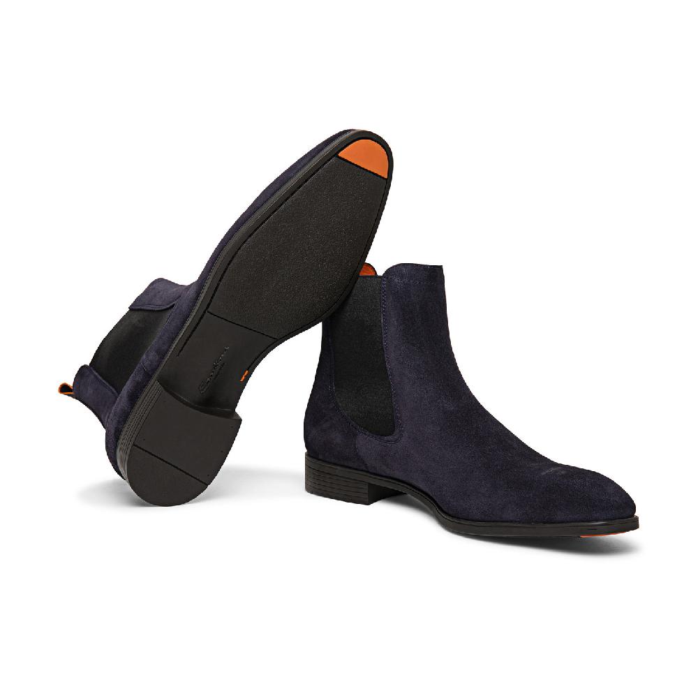 Santoni Stivaletto chelsea da uomo in suede blu Shopping Online