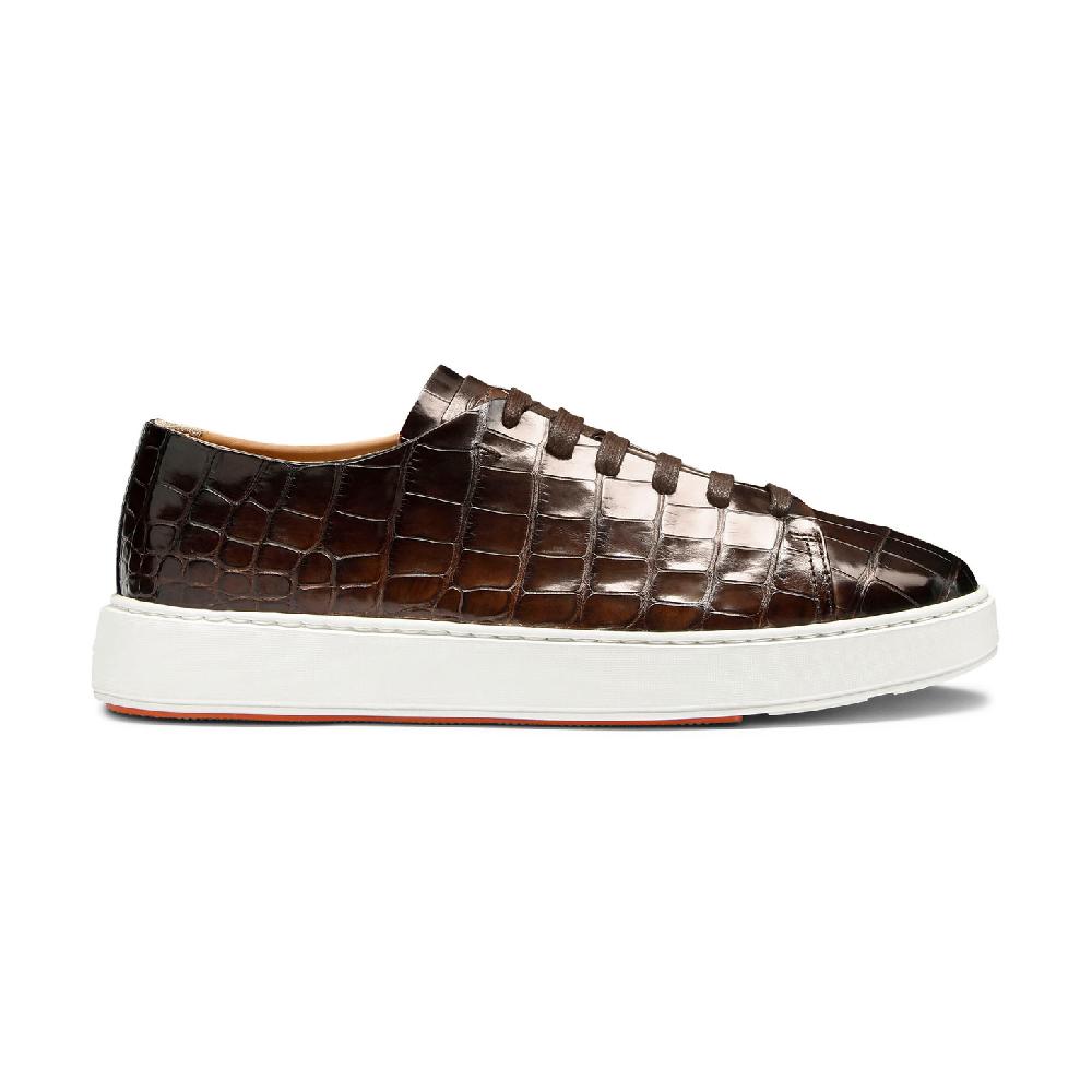 Santoni Sneaker da uomo in alligatore testa di moro