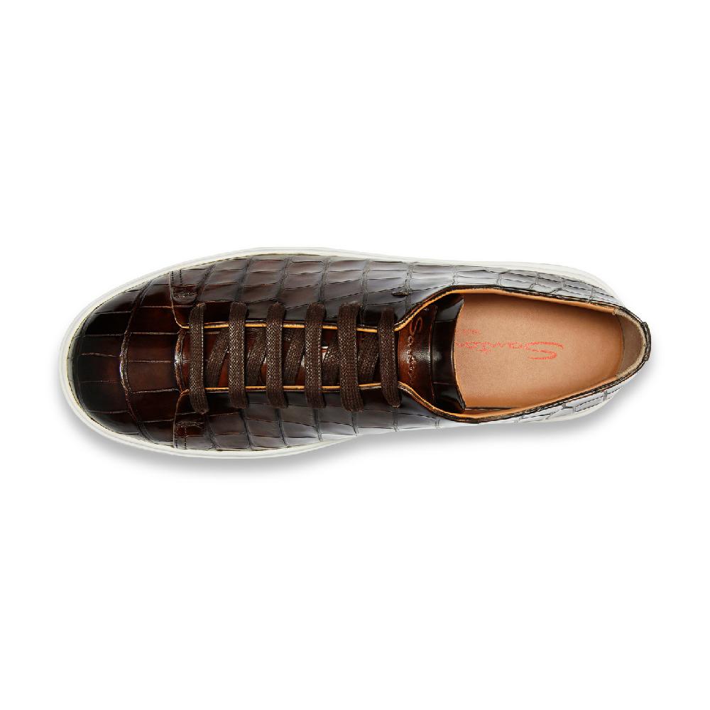 Santoni Sneaker da uomo in alligatore testa di moro Pezzi Unici