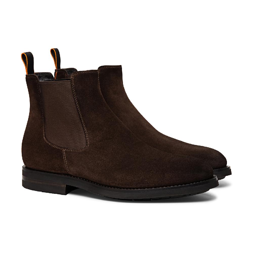 Santoni Stivaletto chelsea da uomo in suede marrone Online