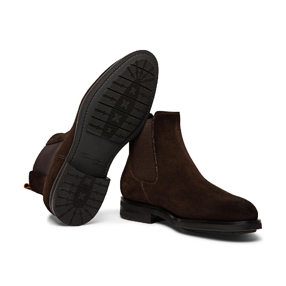 Santoni Stivaletto chelsea da uomo in suede marrone Online