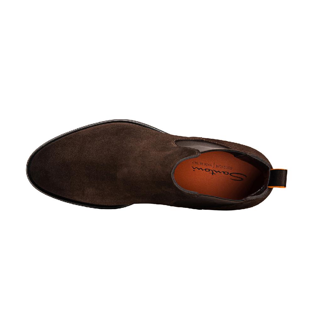 Santoni Stivaletto chelsea da uomo in suede marrone Online