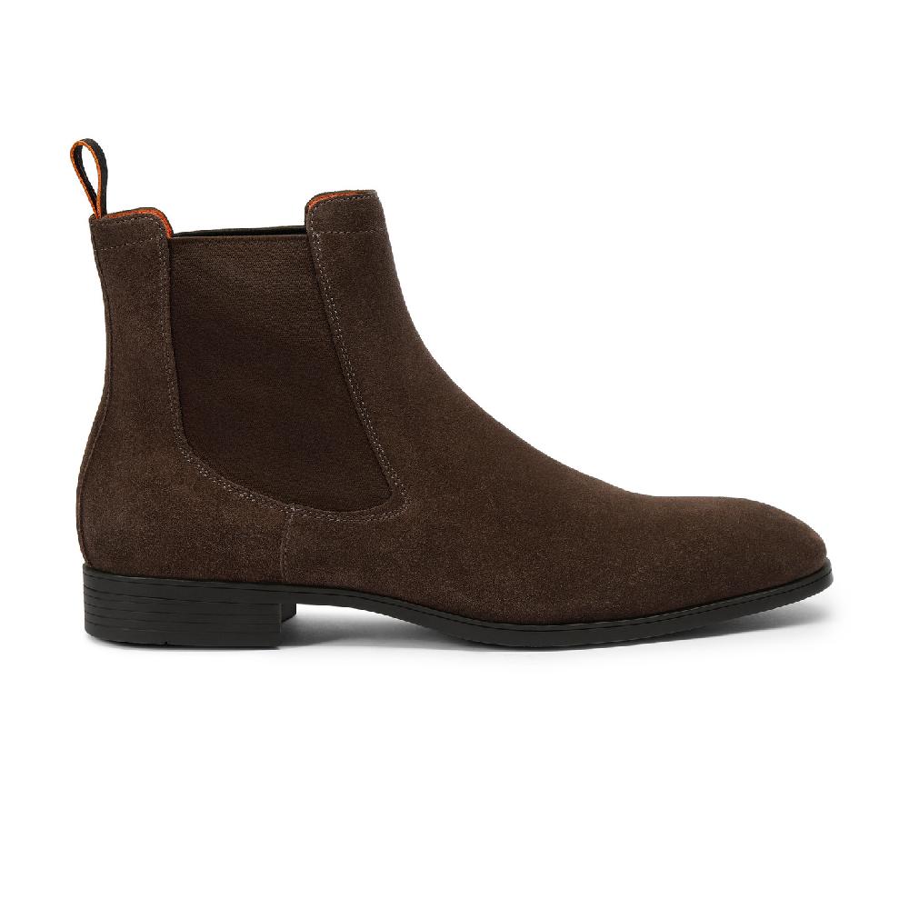 Santoni Stivaletto chelsea da uomo in suede marrone