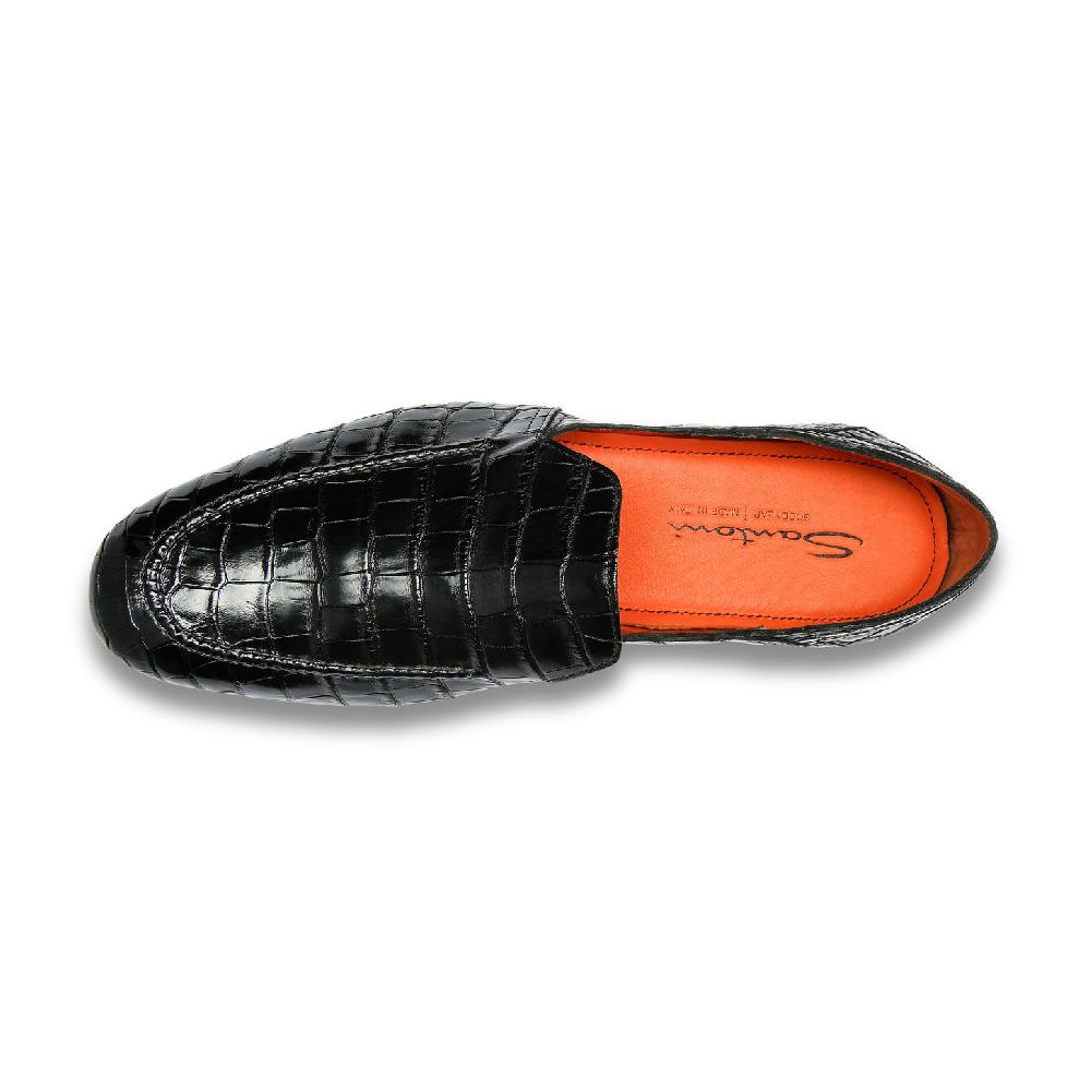Santoni Mocassino da uomo in alligatore grigio 2025