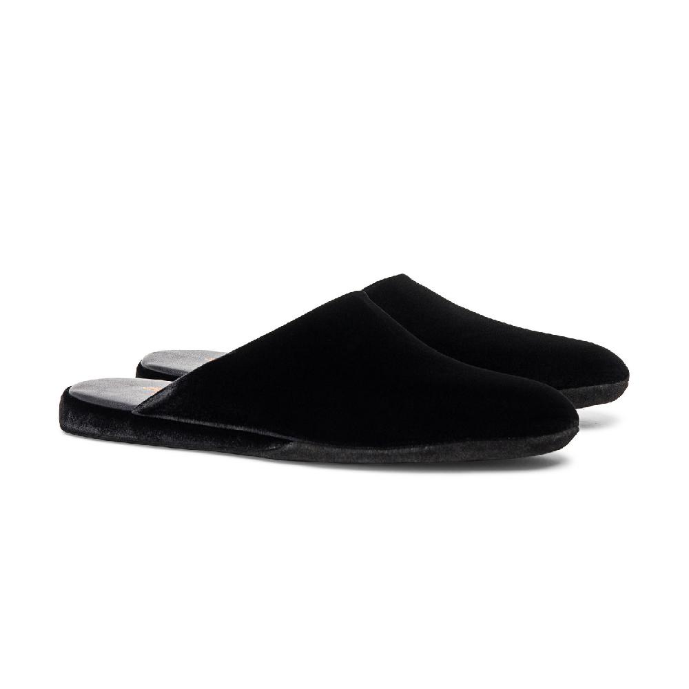 Santoni Pantofola da uomo in velluto nero Italia