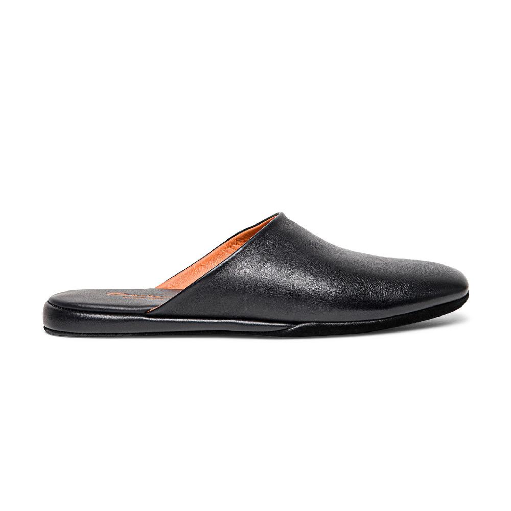 Santoni Pantofola da uomo in pelle nera