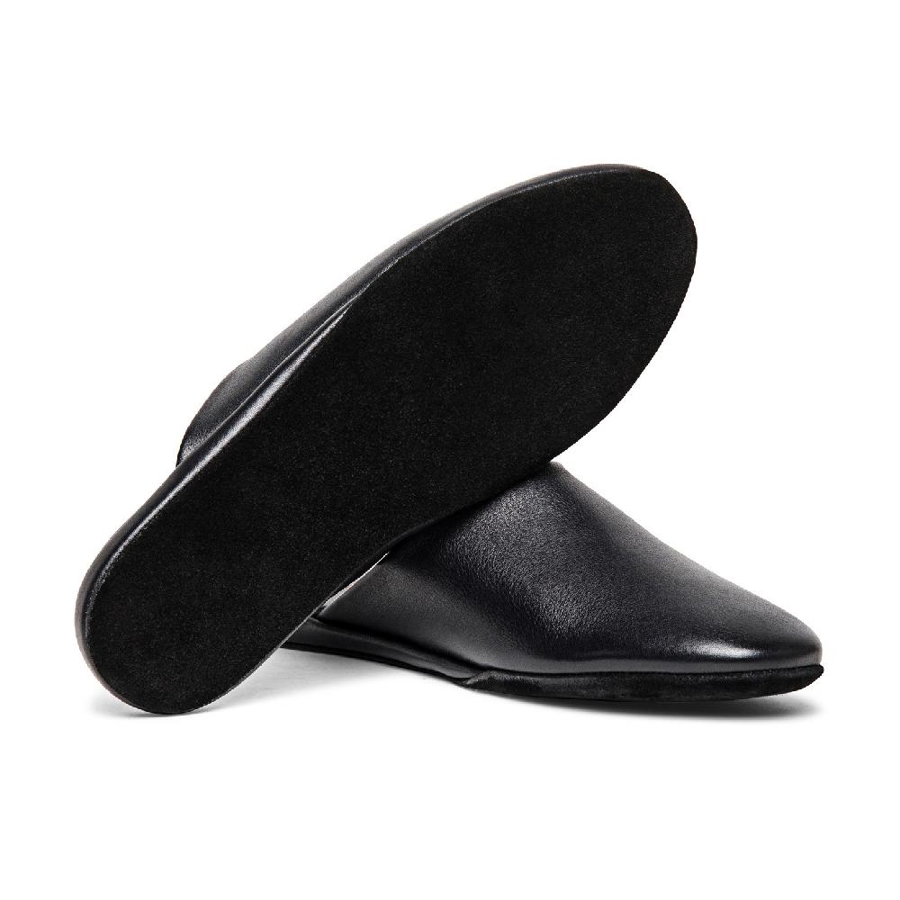 Santoni Pantofola da uomo in pelle nera In Linea