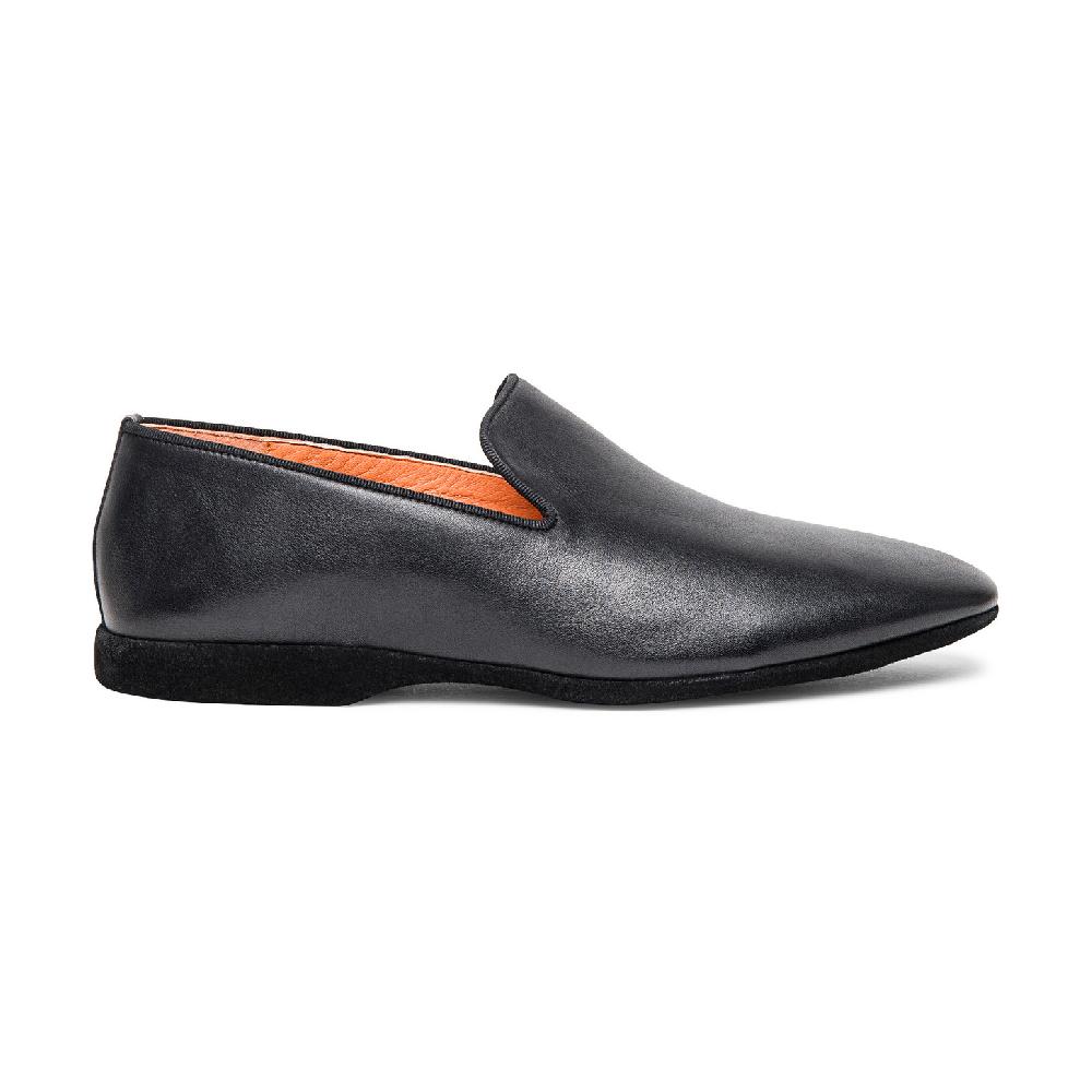 Santoni Pantofola da uomo in pelle nera