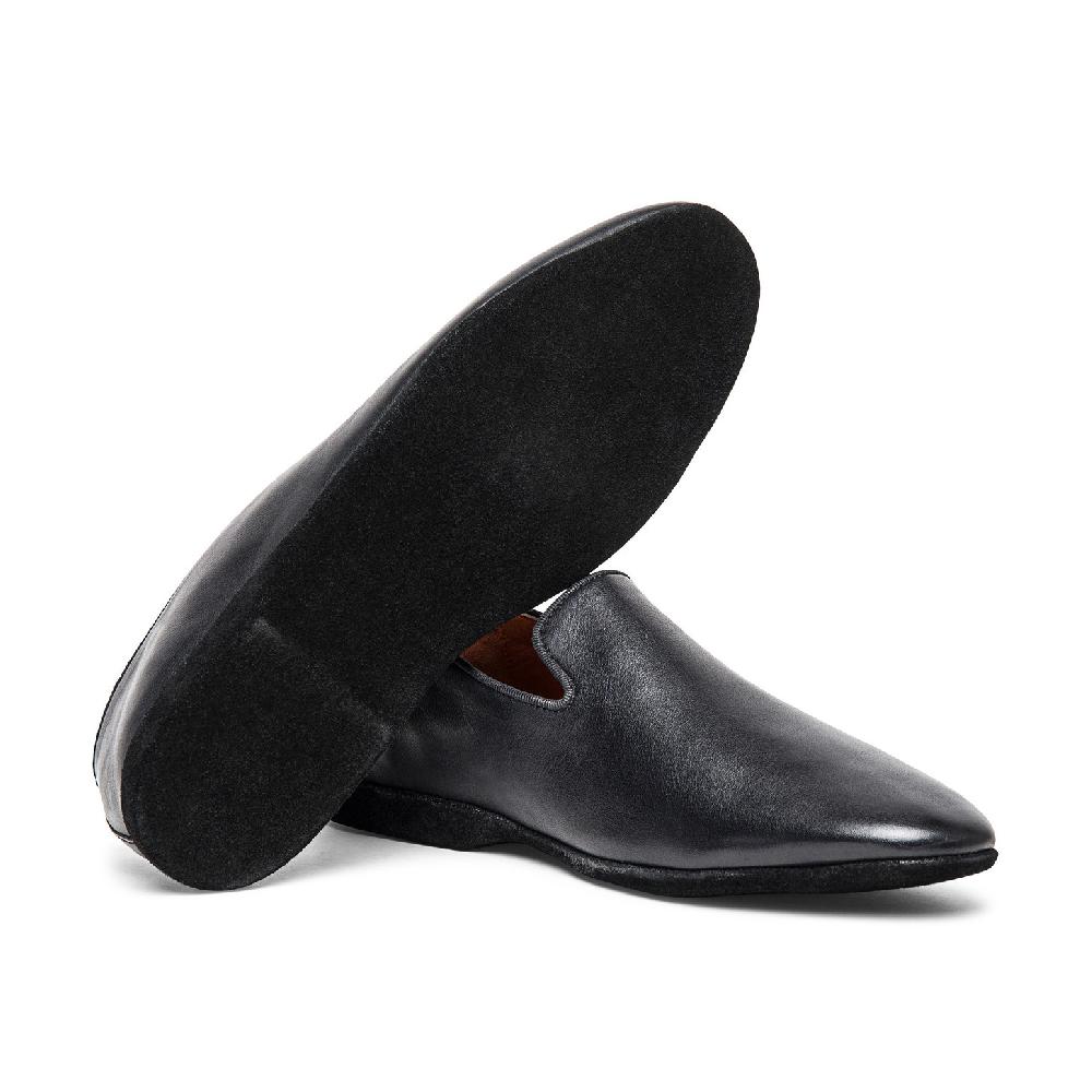 Santoni Pantofola da uomo in pelle nera Qualità