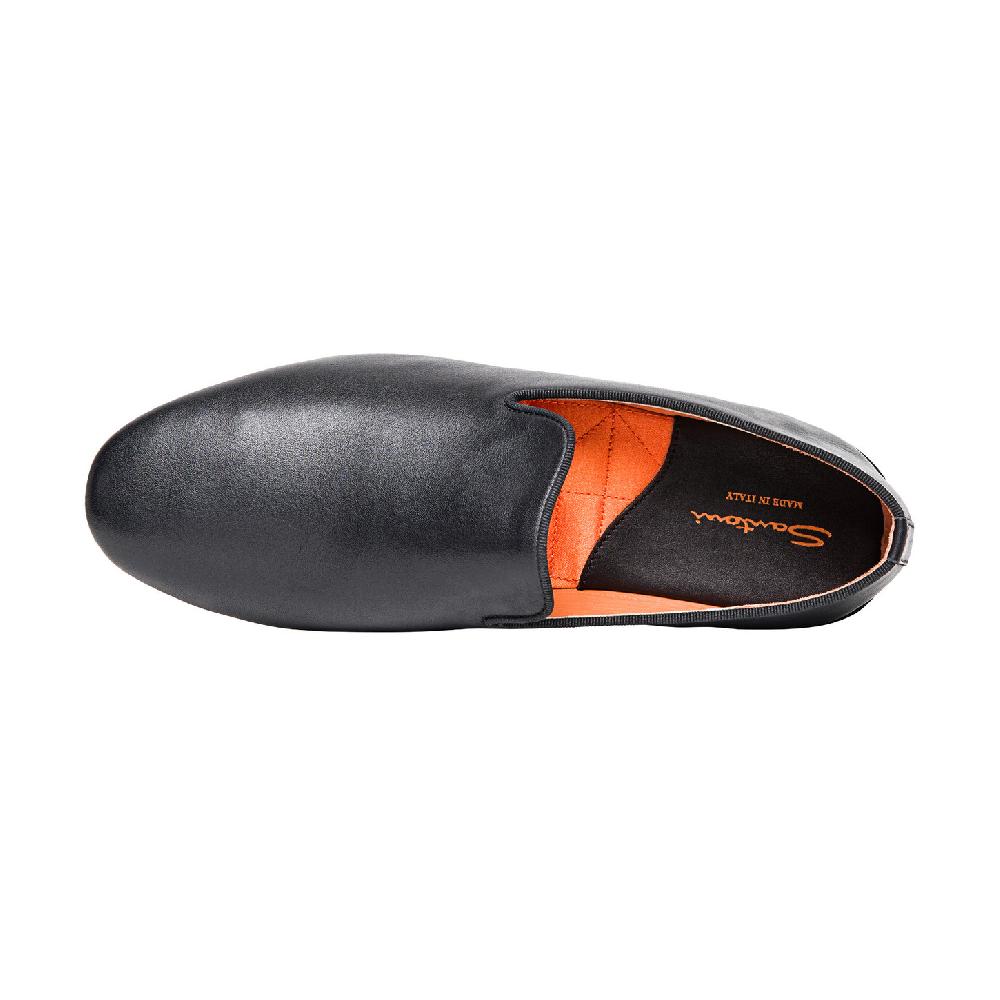 Santoni Pantofola da uomo in pelle nera Qualità