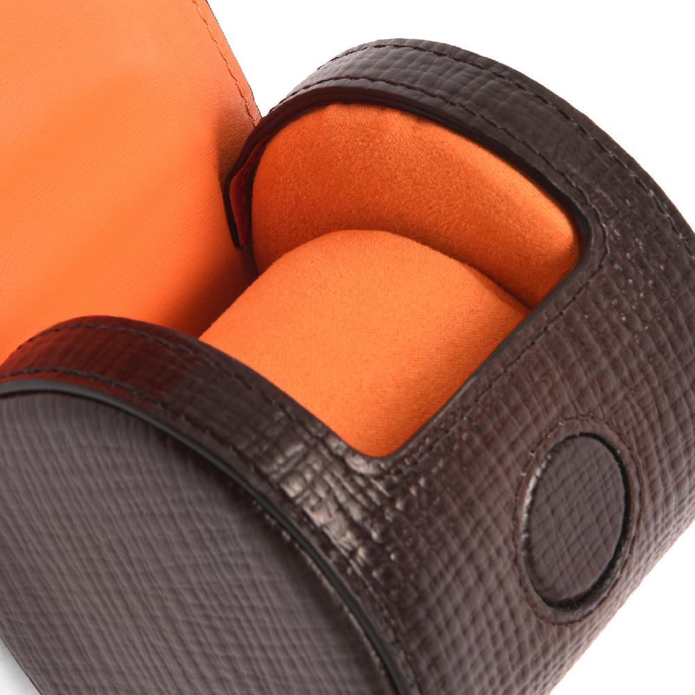Santoni Custodia portaorologi piccola in pelle stampata marrone Shopping Online