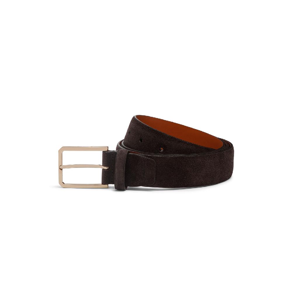 Santoni Cintura regolabile da uomo in suede marrone