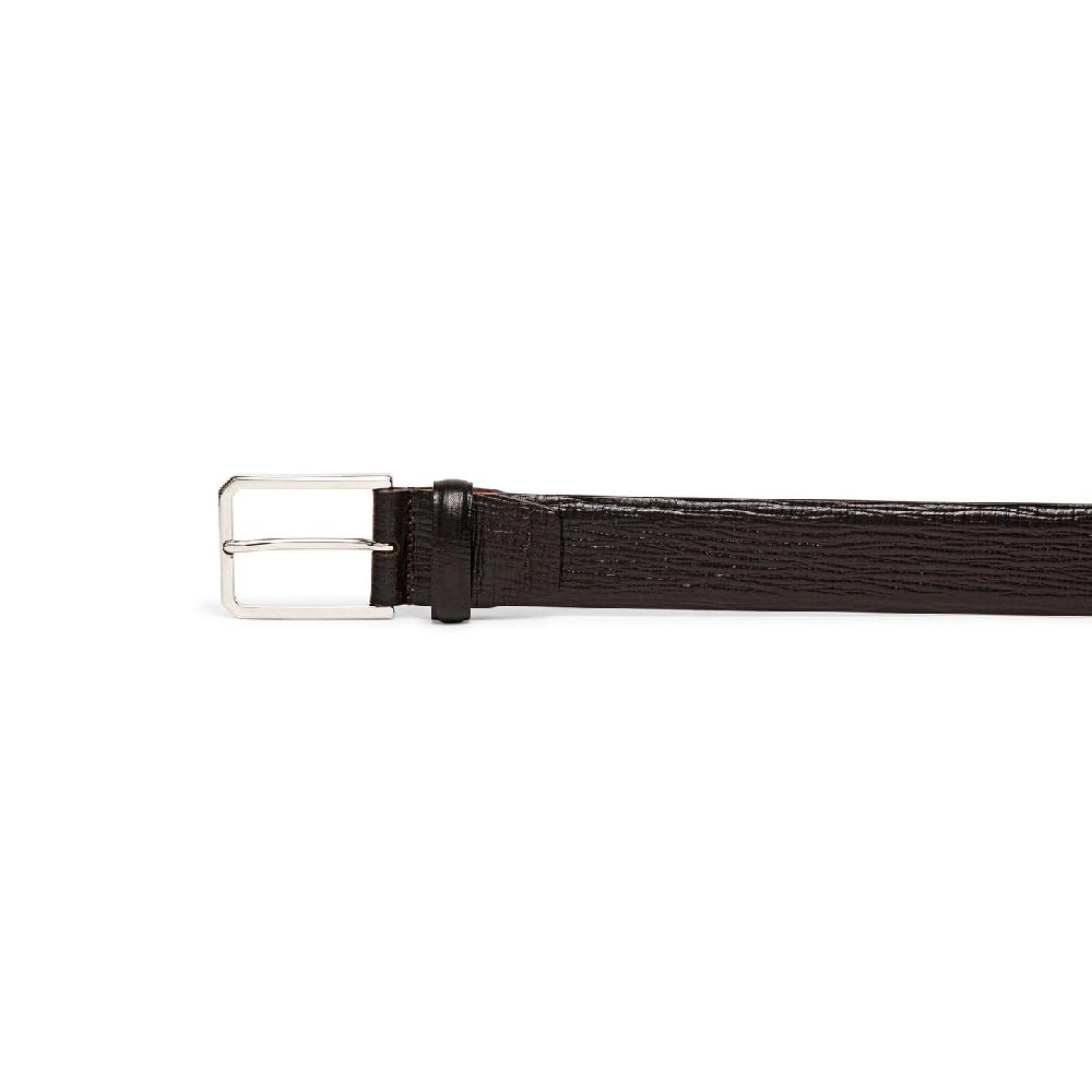 Santoni Cintura regolabile da uomo in pelle stampata marrone Presa