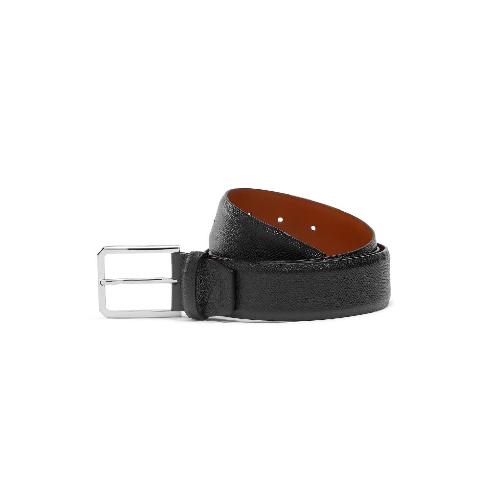 Santoni Cintura regolabile in saffiano nero