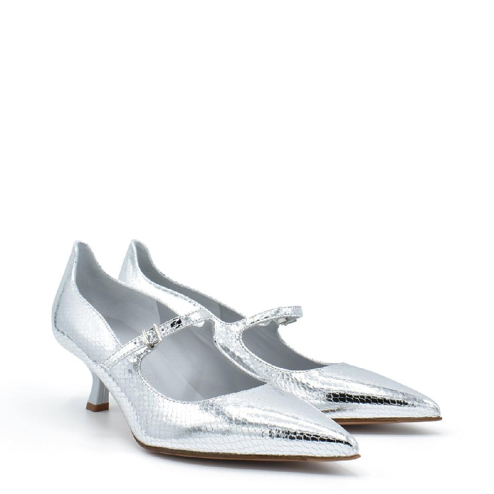 Sergio Levantesi Carlott4 Silver - Décolleté mary jane in pelle effetto rettile Vendite Flash