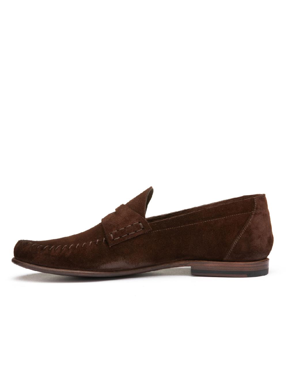 Silvano Sassetti Mocassini Penny in suede marrone Qualità