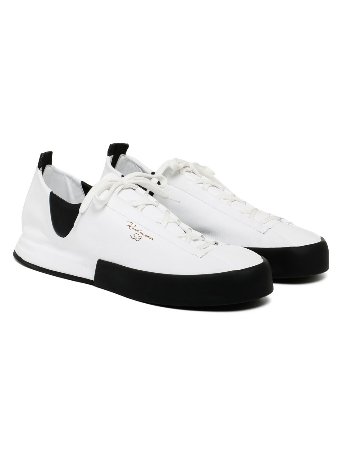 Silvano Sassetti Sneakers Acquarone bianche e nere Vendita