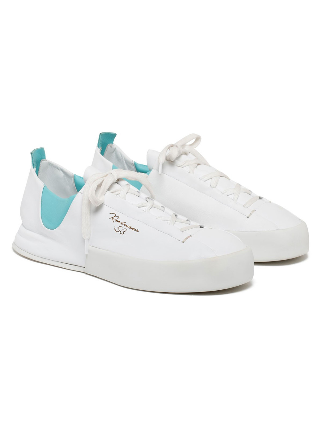 Silvano Sassetti Sneakers Jegher bianche e acquamarina Spedizione Gratuita