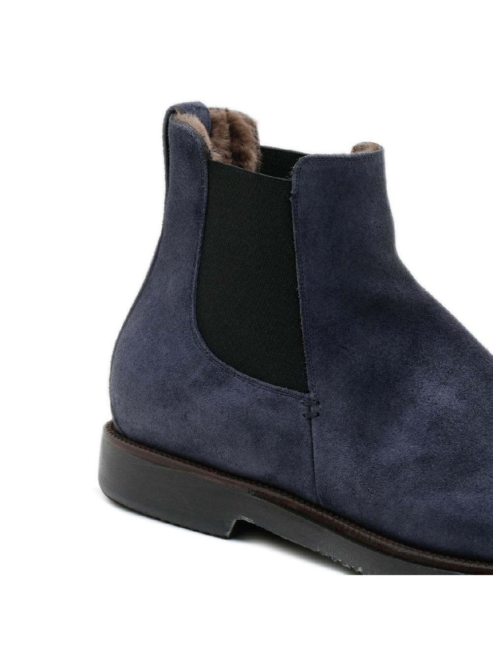 Silvano Sassetti Stivaletti in suede blu 2025