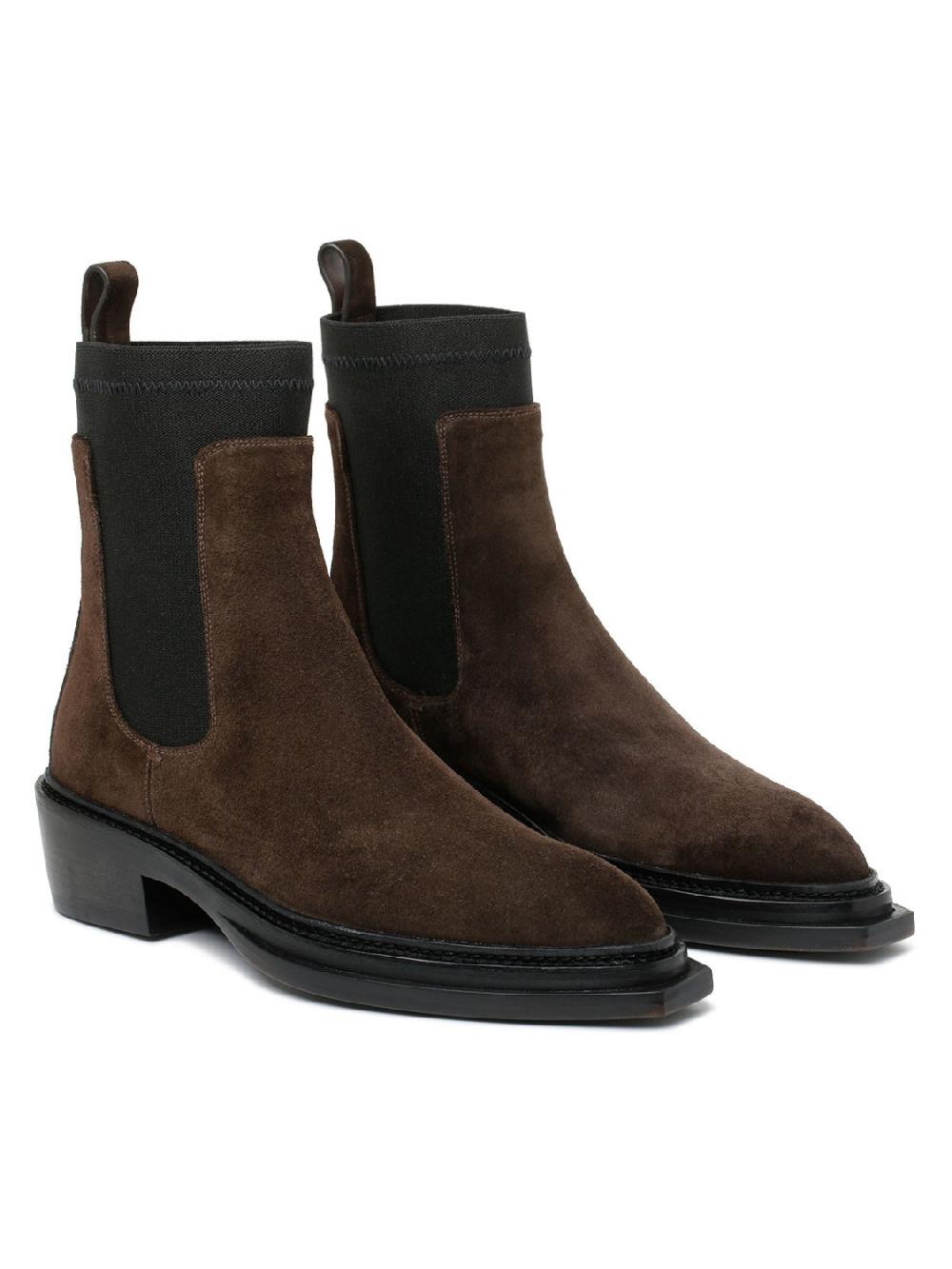 Silvano Sassetti Stivaletti in suede marrone scuro 2025