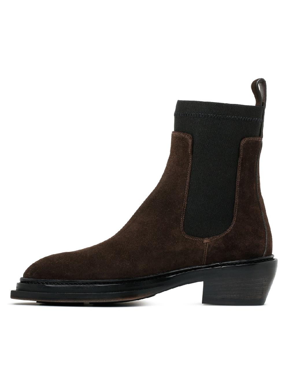 Silvano Sassetti Stivaletti in suede marrone scuro 2025