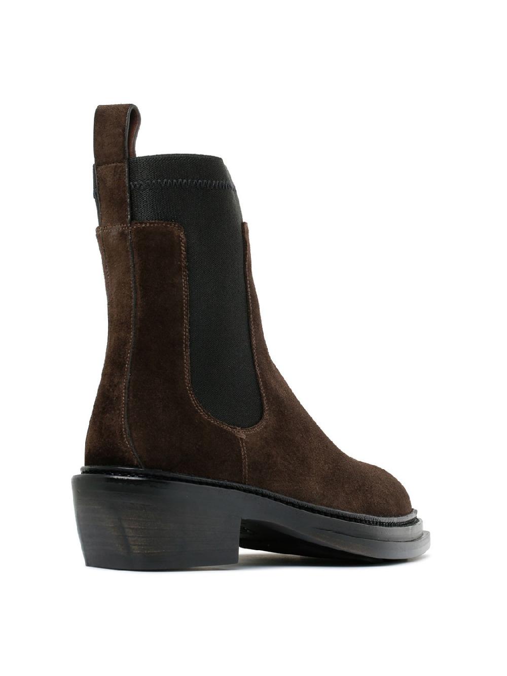 Silvano Sassetti Stivaletti in suede marrone scuro 2025