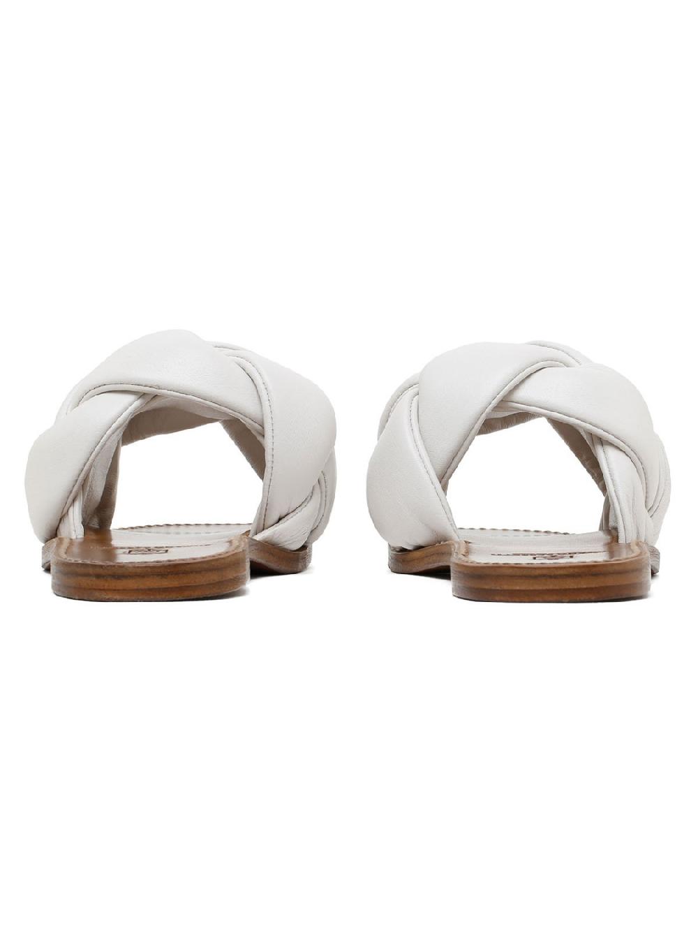 Silvano Sassetti Sandali in pelle intrecciata bianca Super sconto