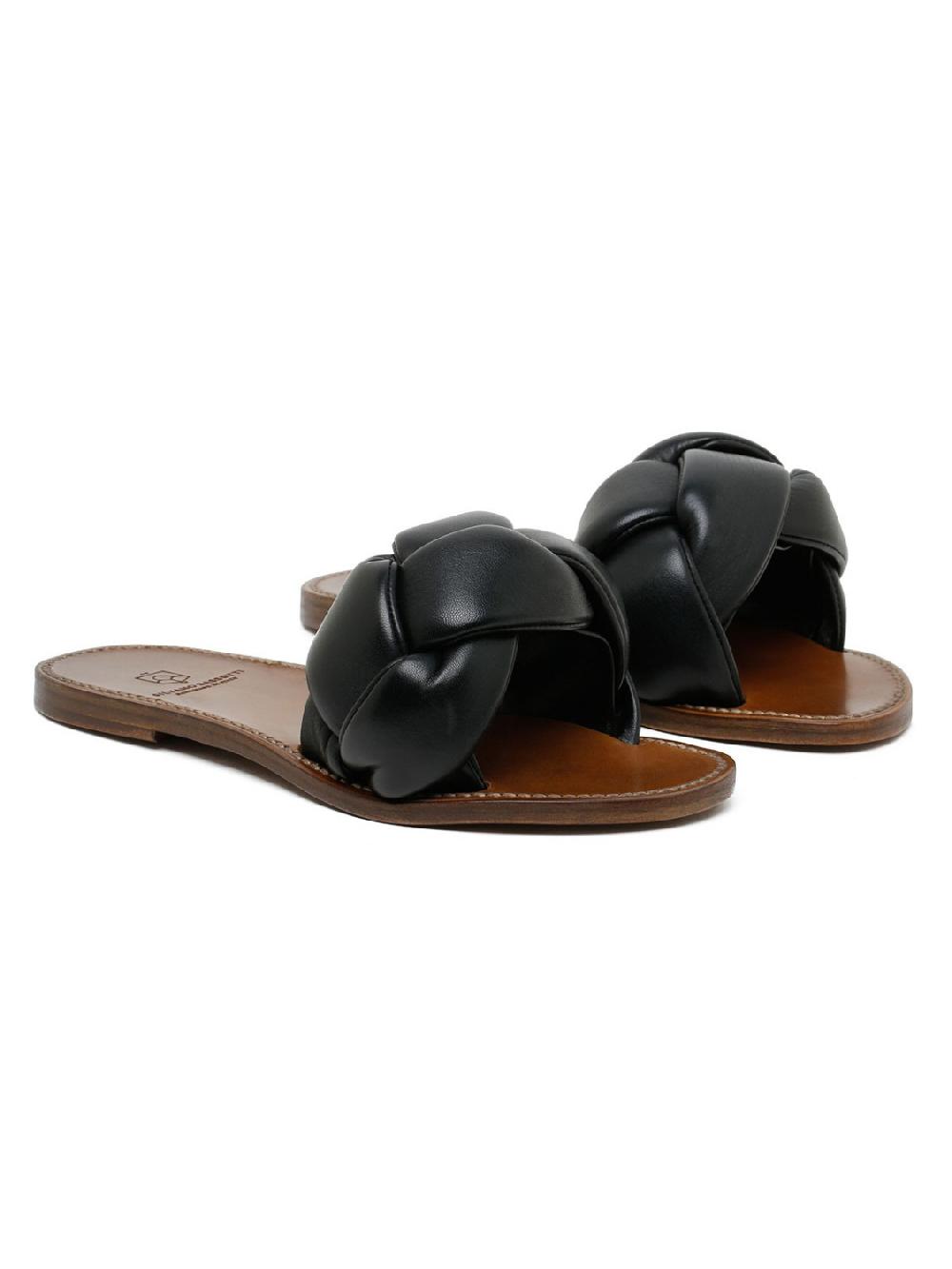 Silvano Sassetti Sandali in pelle intrecciata nera Qualità Garantita