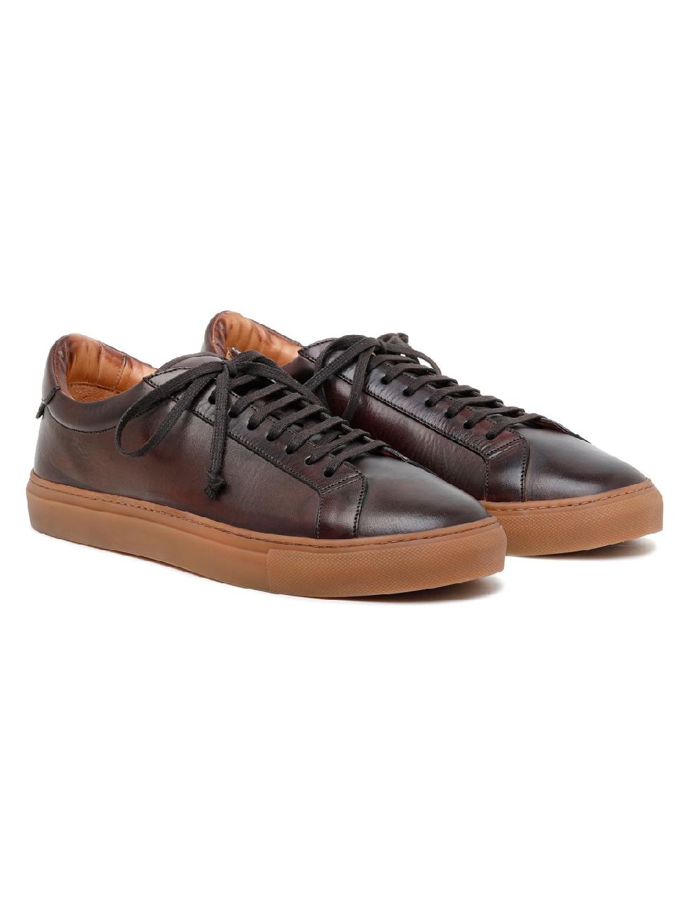 Silvano Sassetti Sneaker Romilly in pelle marrone scuro Consegna Veloce