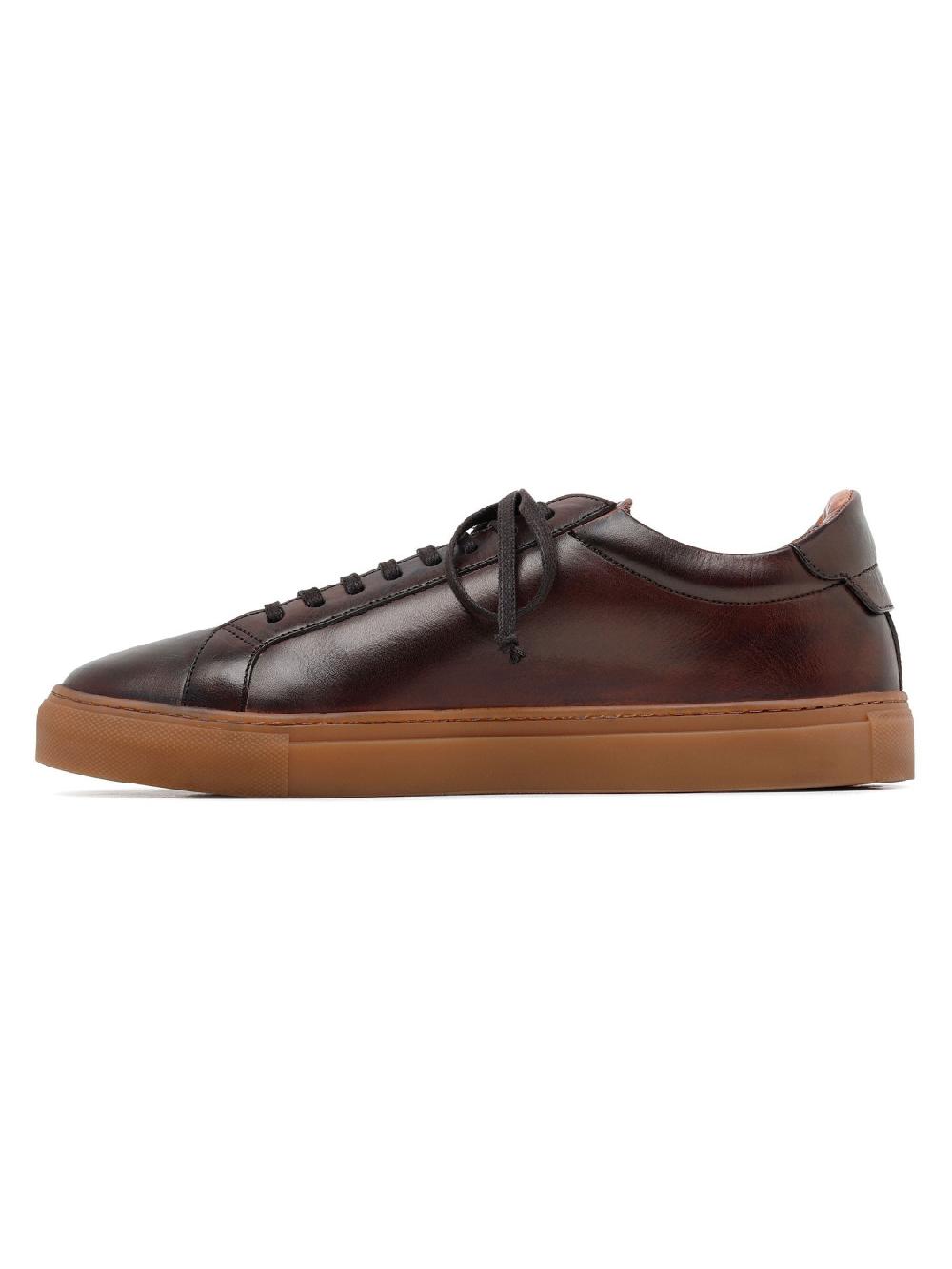 Silvano Sassetti Sneaker Romilly in pelle marrone scuro Consegna Veloce