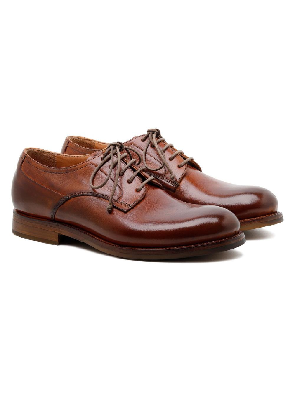 Silvano Sassetti Scarpe Derby Zurigo in pelle color brandy Sconto
