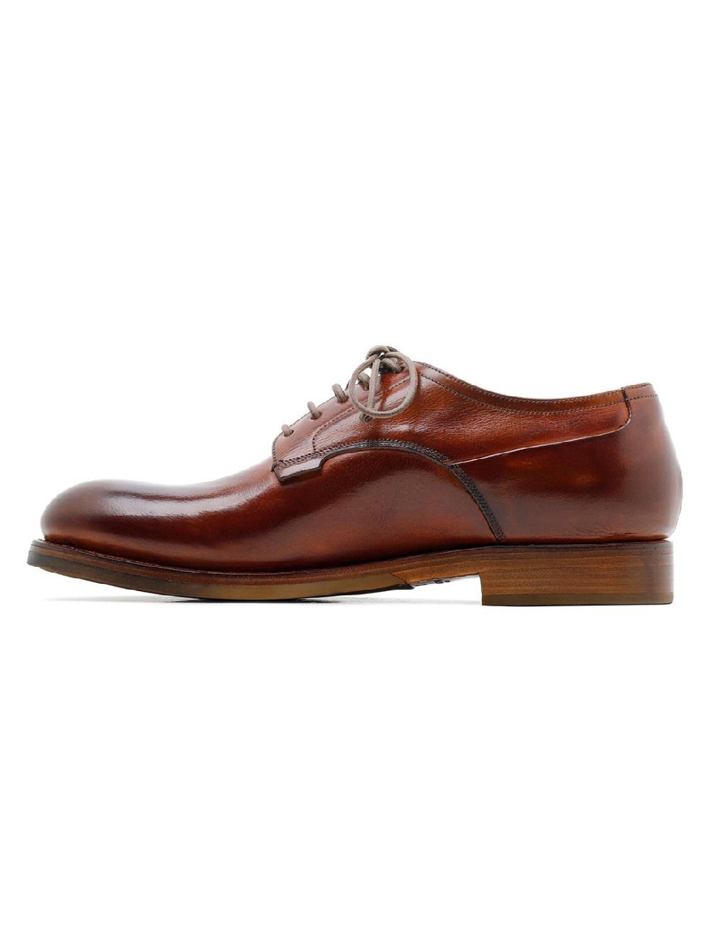 Silvano Sassetti Scarpe Derby Zurigo in pelle color brandy Sconto