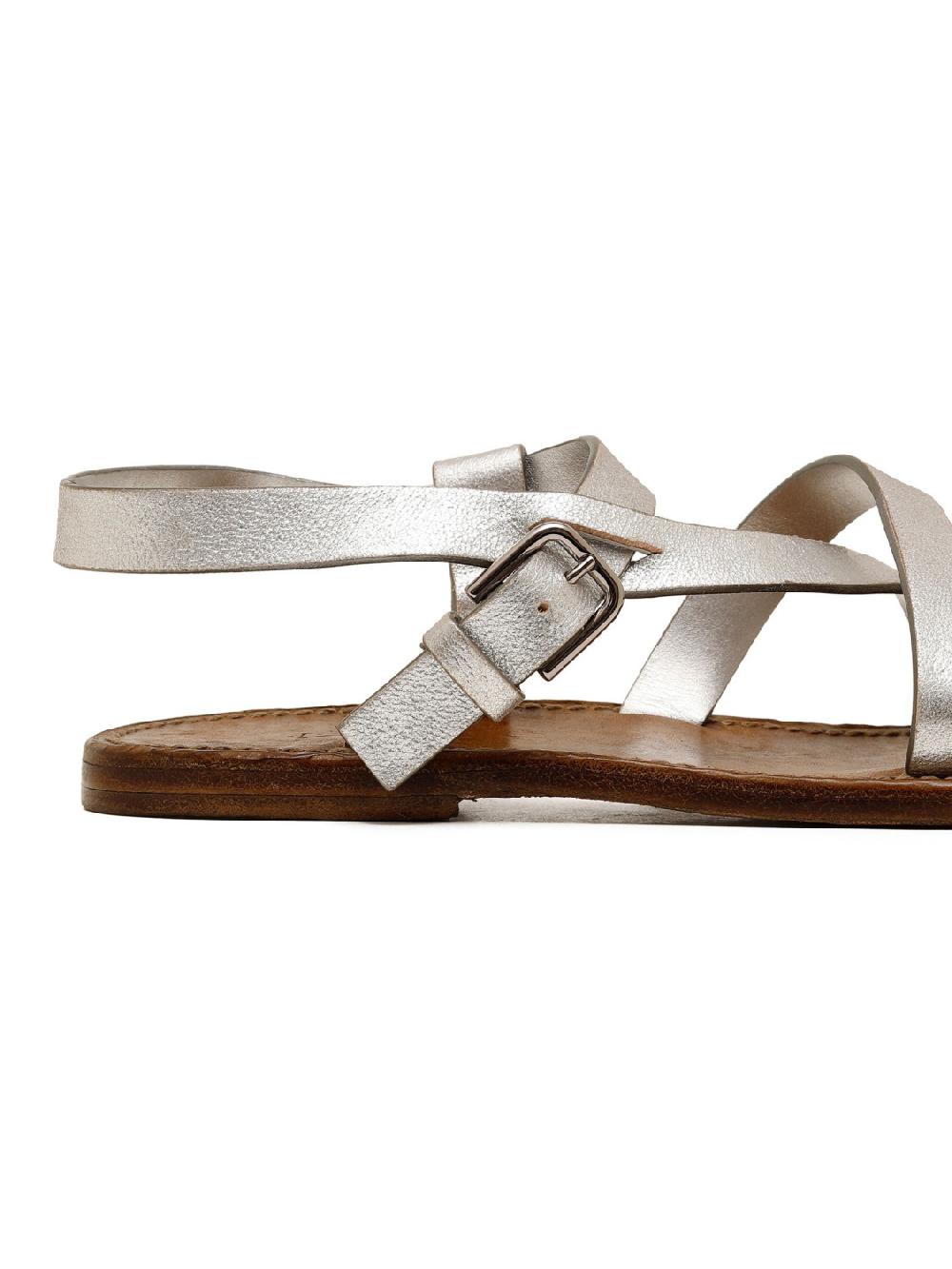 Silvano Sassetti Sandali in pelle color argento Outlet