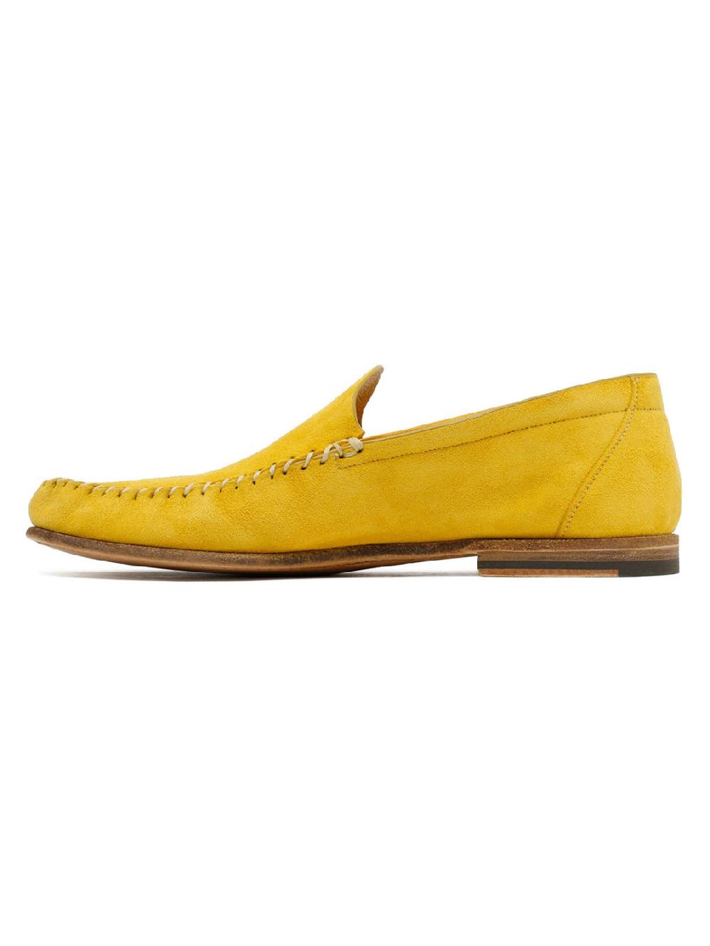 Silvano Sassetti Mocassini in pelle di cervo giallo Moda