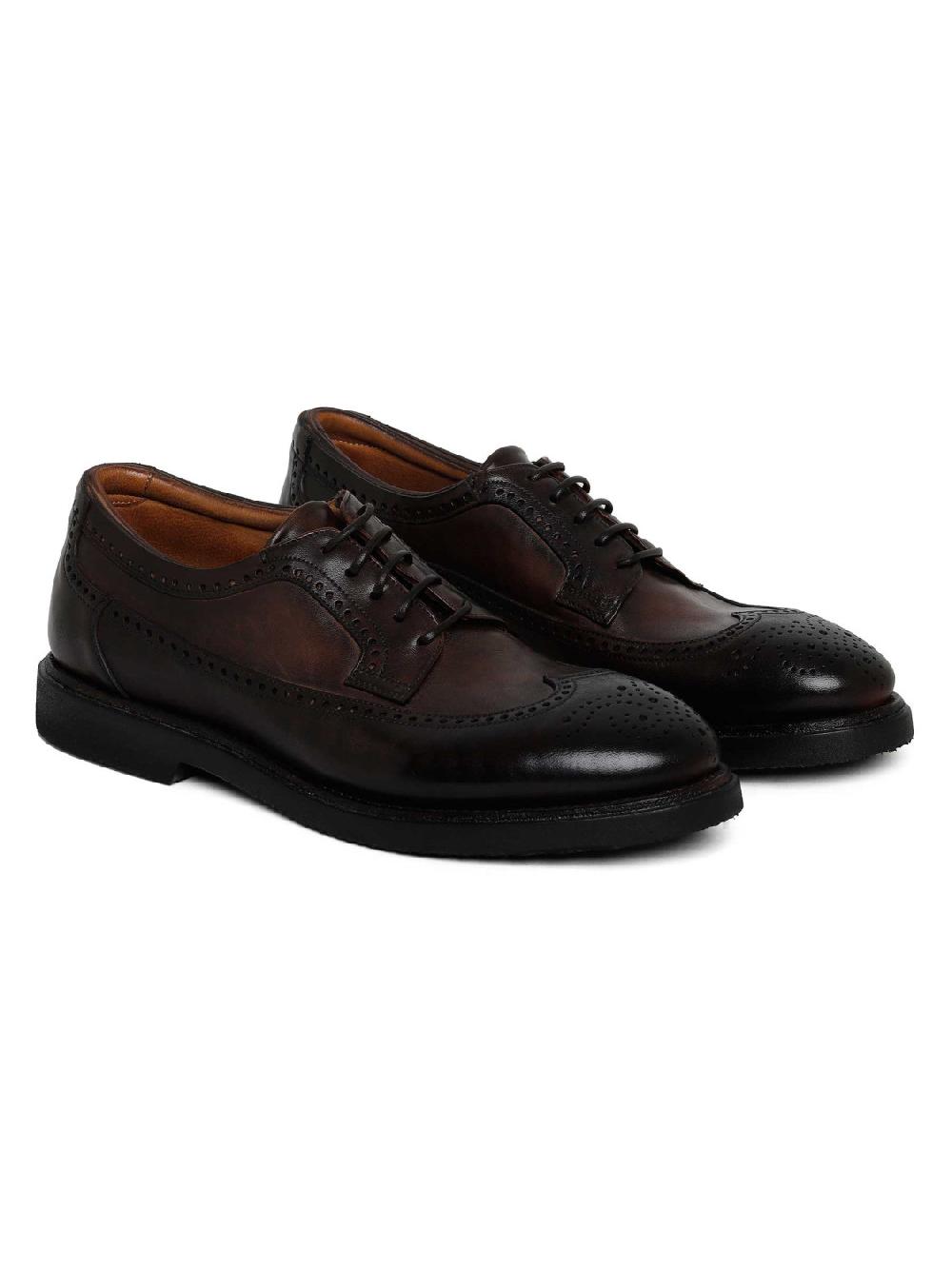 Silvano Sassetti Scarpe Derby in pelle marrone scuro 2025