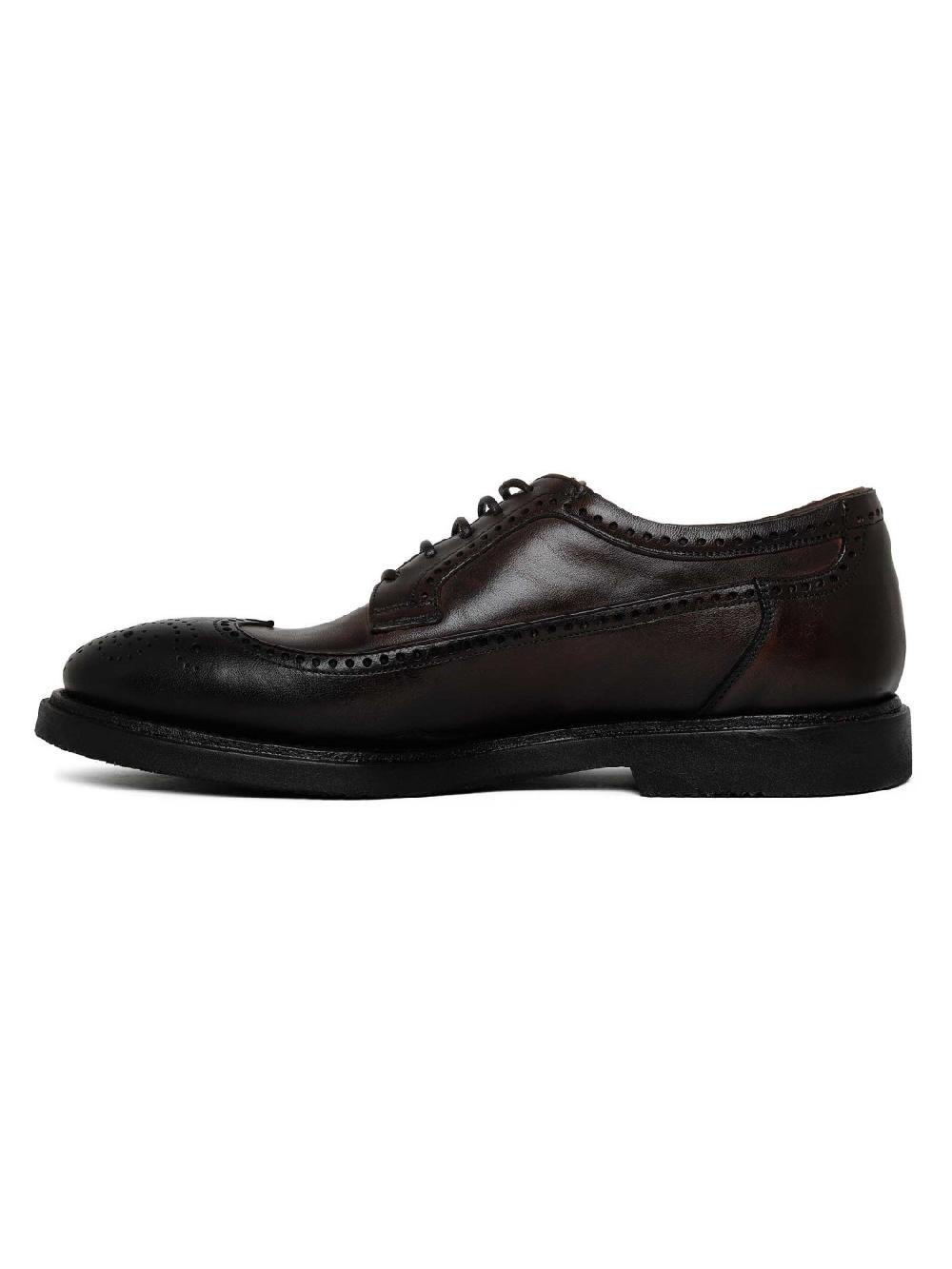 Silvano Sassetti Scarpe Derby in pelle marrone scuro 2025