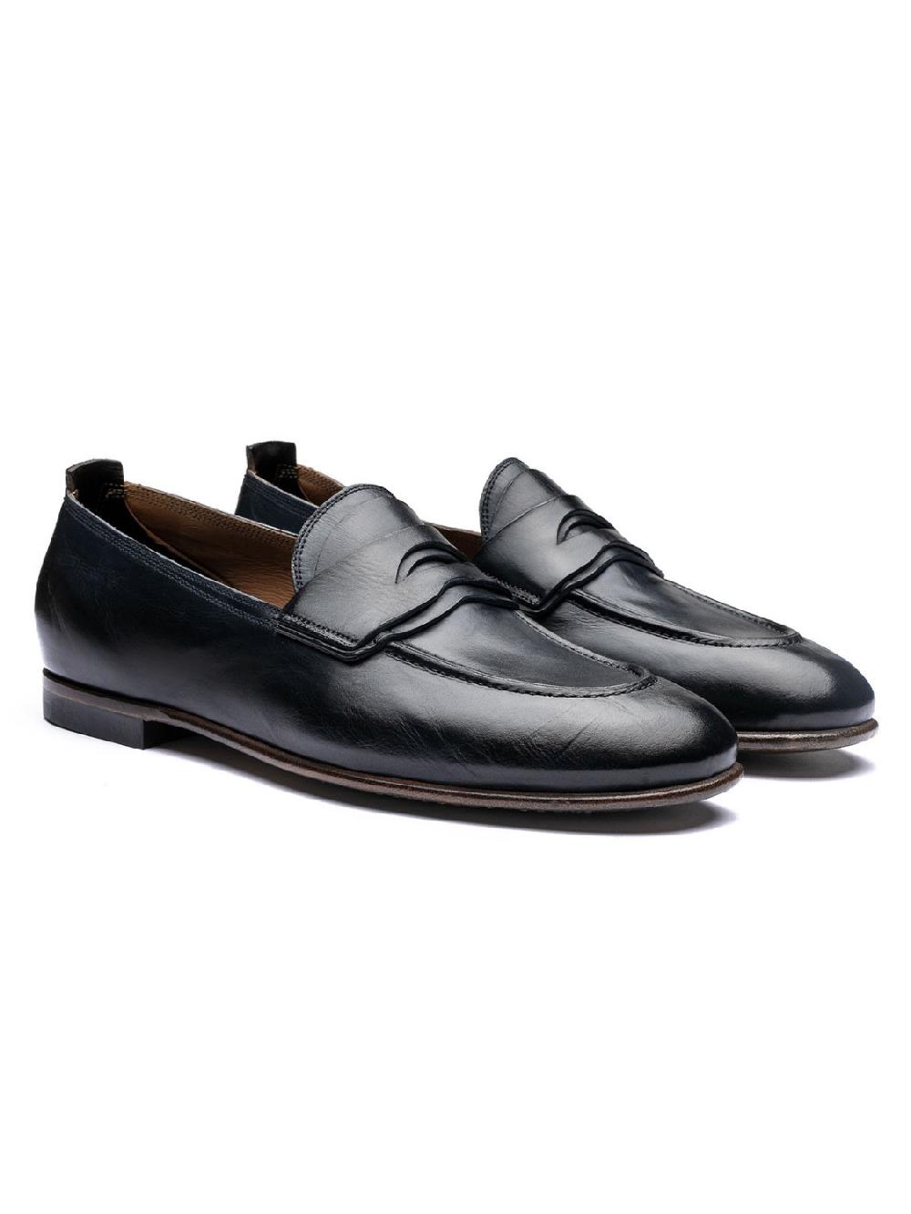 Silvano Sassetti Mocassini in pelle blu Promozione