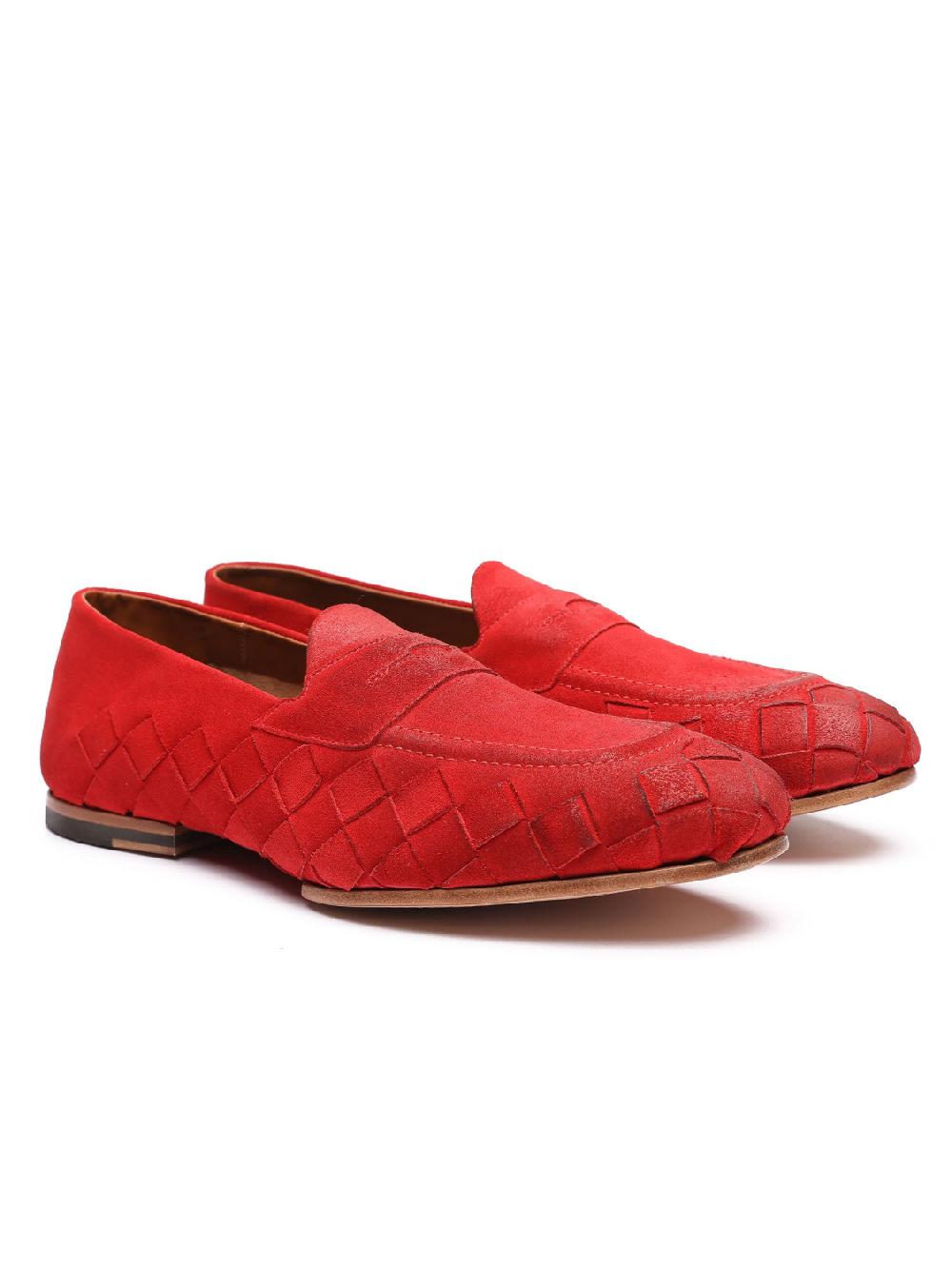 Silvano Sassetti Mocassini in suede rosso Consegna Veloce