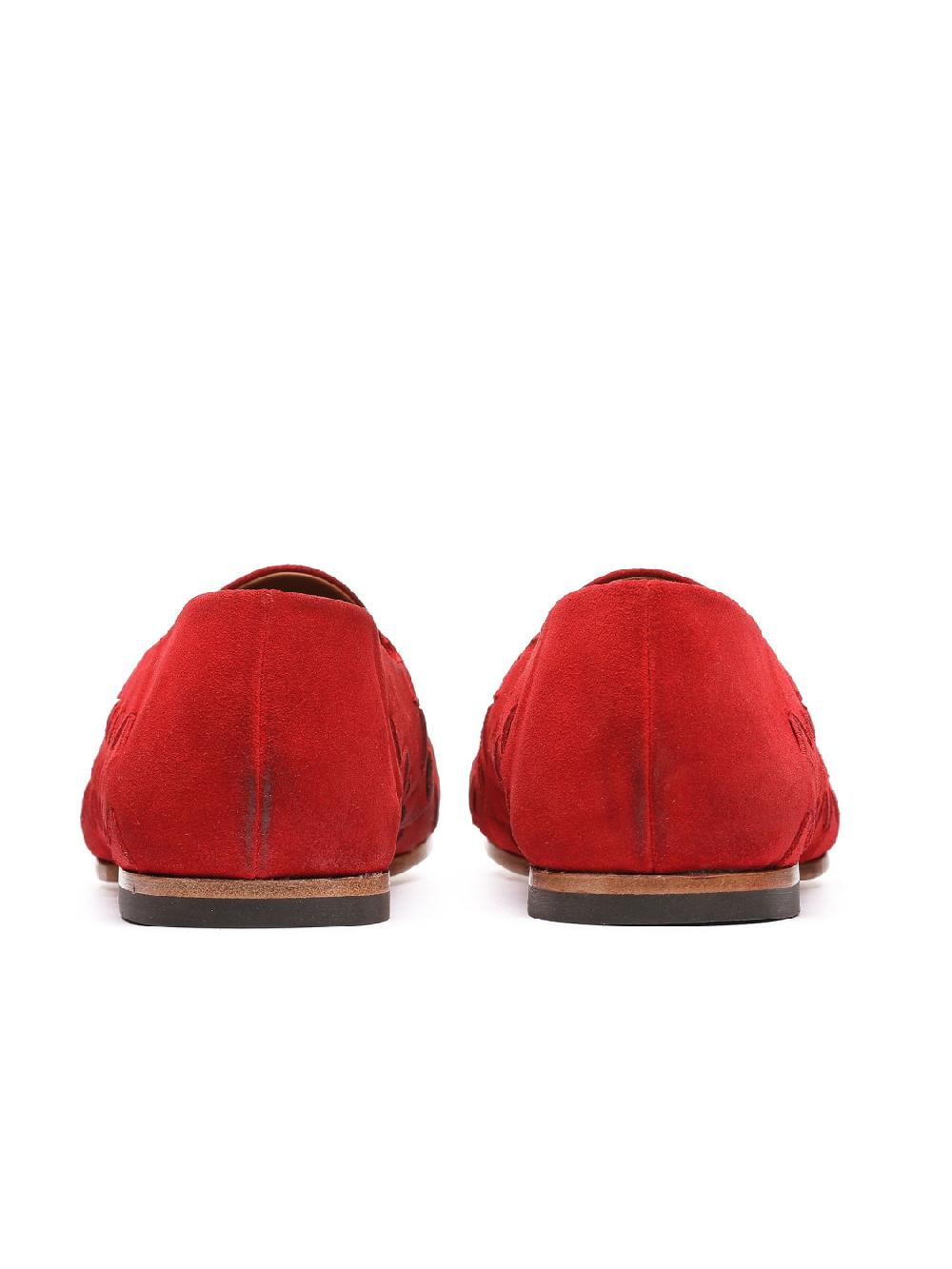 Silvano Sassetti Mocassini in suede rosso Consegna Veloce