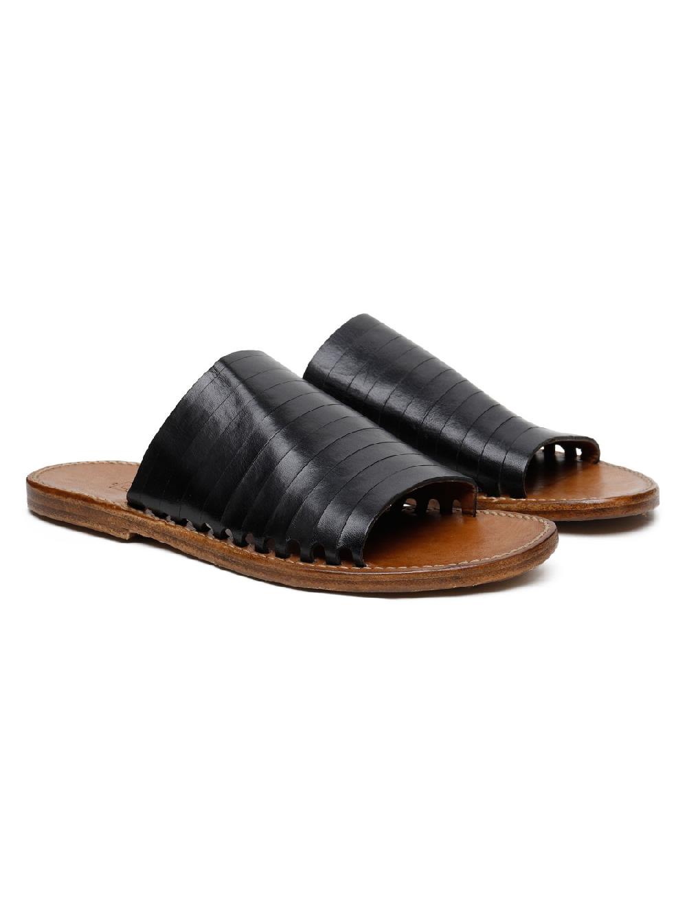 Silvano Sassetti Sandali bassi in pelle nera Promozione Limitata