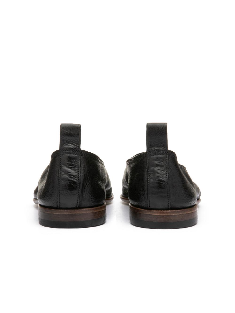 Silvano Sassetti Slippers in pelle di colore nero Presa