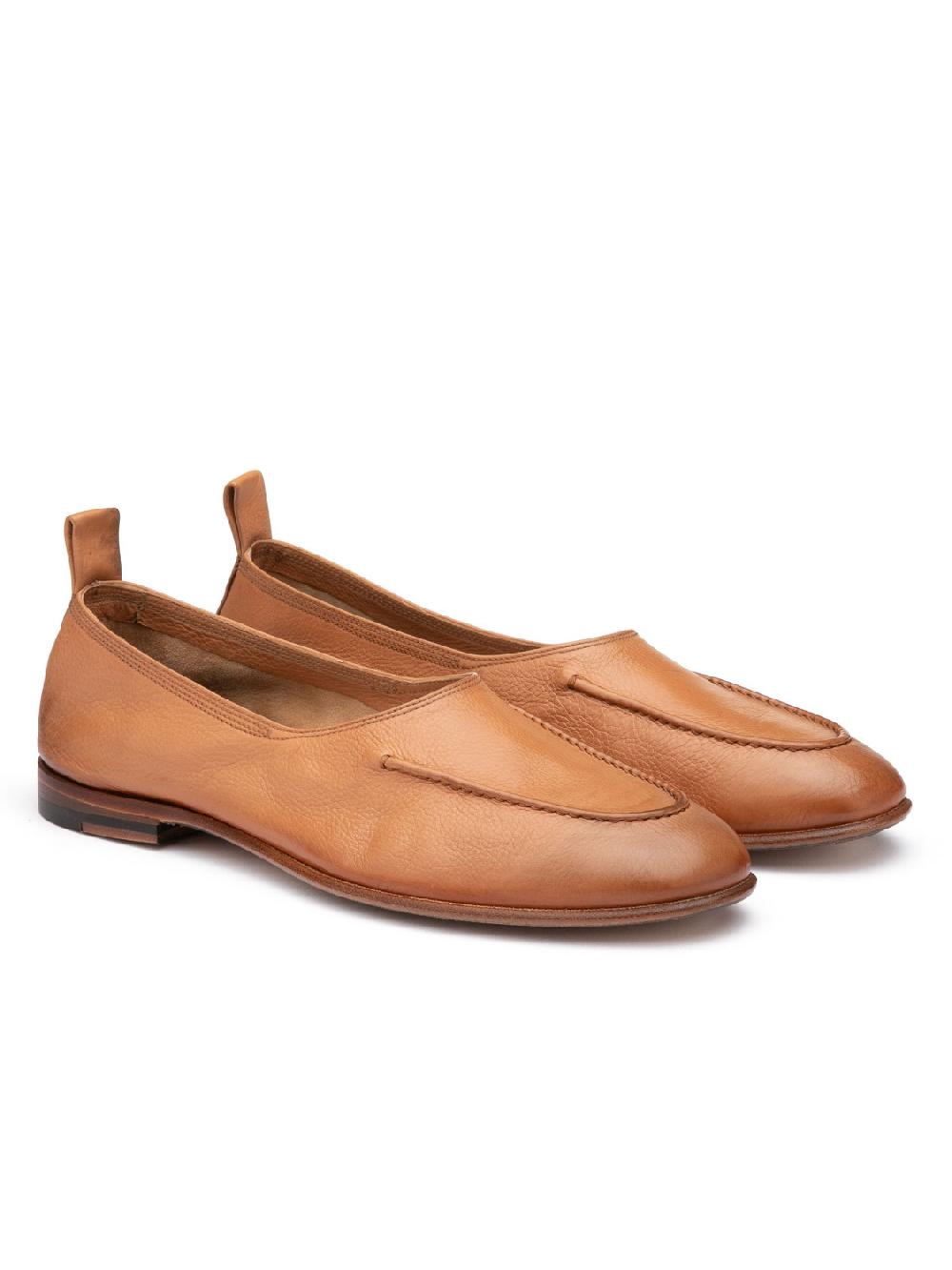 Silvano Sassetti Slippers in pelle color caramello Offerta