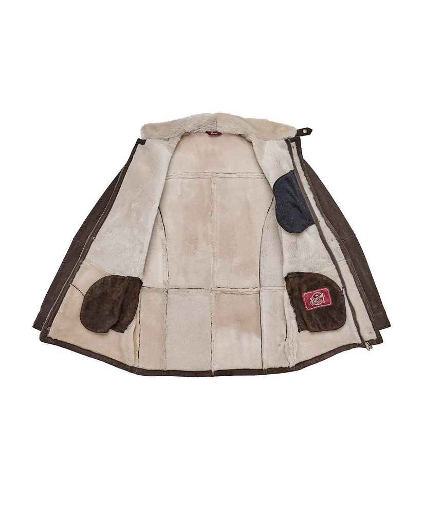 Stewart APRICA-SLIM SHEARLING SUEDE IRONED LAMB In Vendita