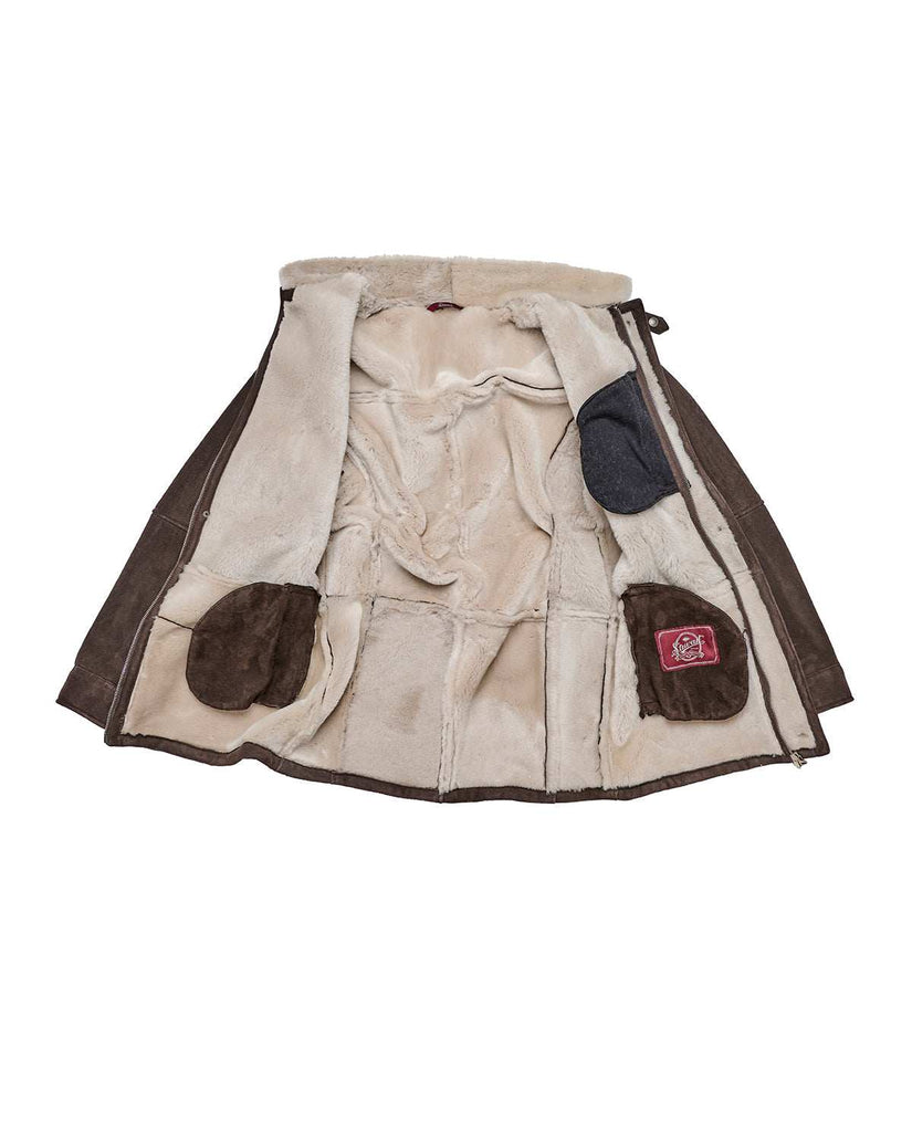 Stewart APRICA-SLIM SHEARLING SUEDE IRONED LAMB In Vendita